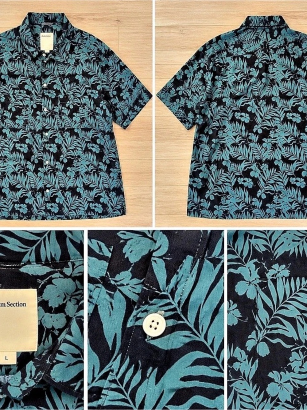 Life After Denim Tropical Floral Short Sleeve Button Up Shirt L